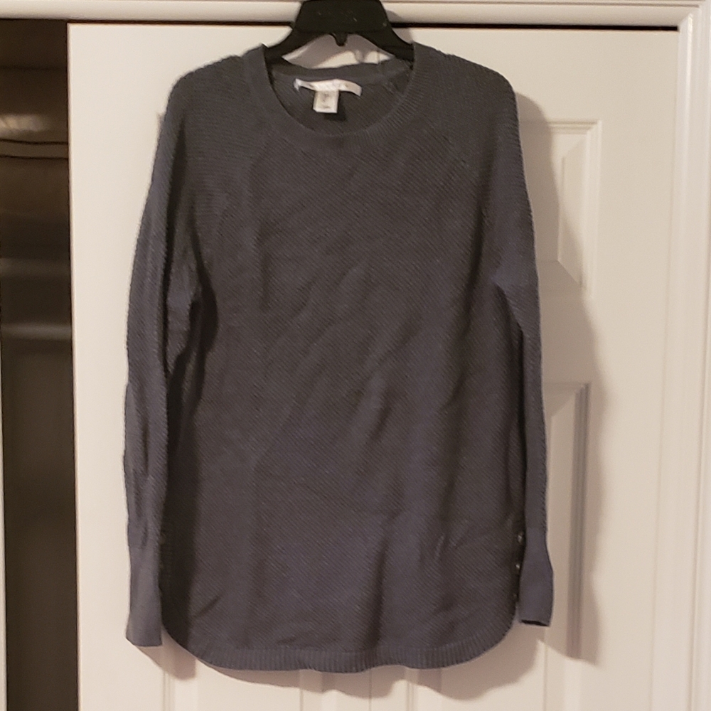Side button waffle knit Sweater